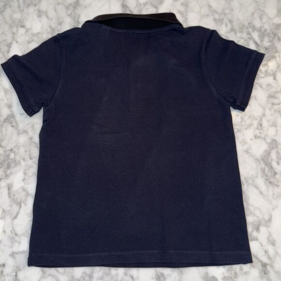 Burberry Kids Polo in Navy and Tan Check 4Y - Picture 4 of 6